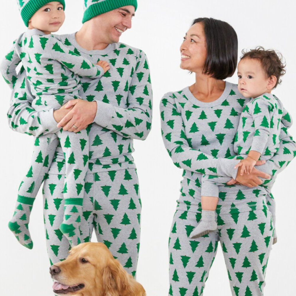 Hanna Andersson Women's Medium Long John Top In Organic Cotton- grey with green